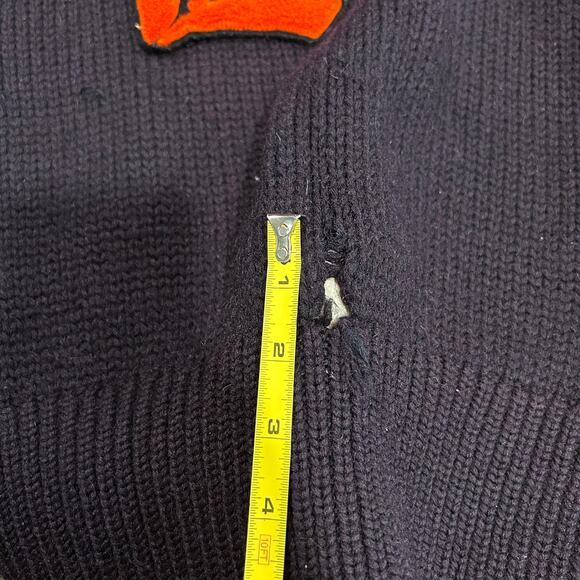 True Vintage Emerson College Lions Varsity 1950s Letter "E" V Neck Knit Sweater - Picture 5 of 5